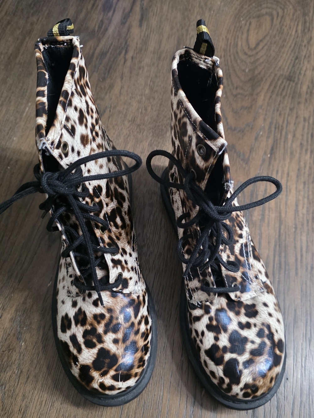 Arizona Jean Company Leopard-Print Lace-Up Boots - Black & Brown